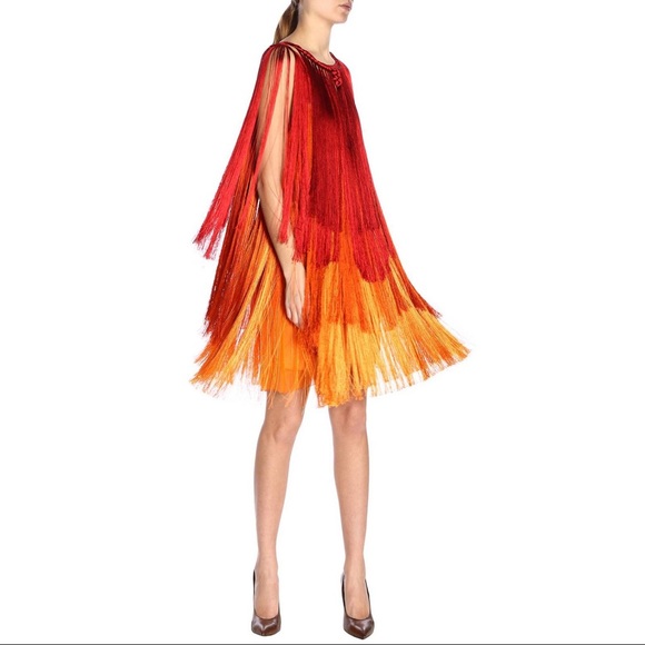 Alberta Ferretti Dresses & Skirts - Alberta Ferreti Woven Fringe Dress